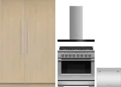 5 Piece Package Includes Refrigerator, Freezer, Range, Hood And Dishwasher